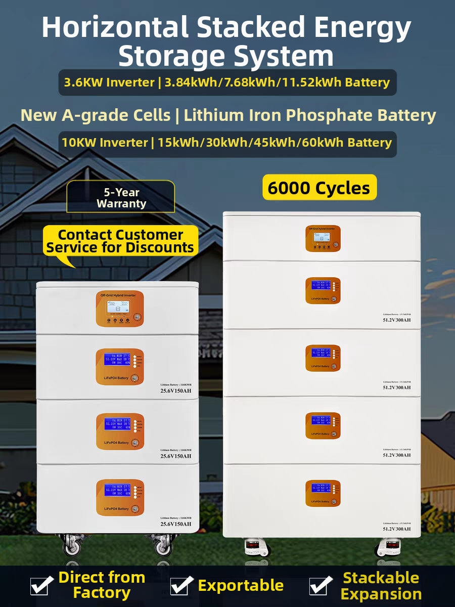 Stackable 60KW High-Capacity Solar Energy Storage System - All-in-One Residential PV Battery Inverter