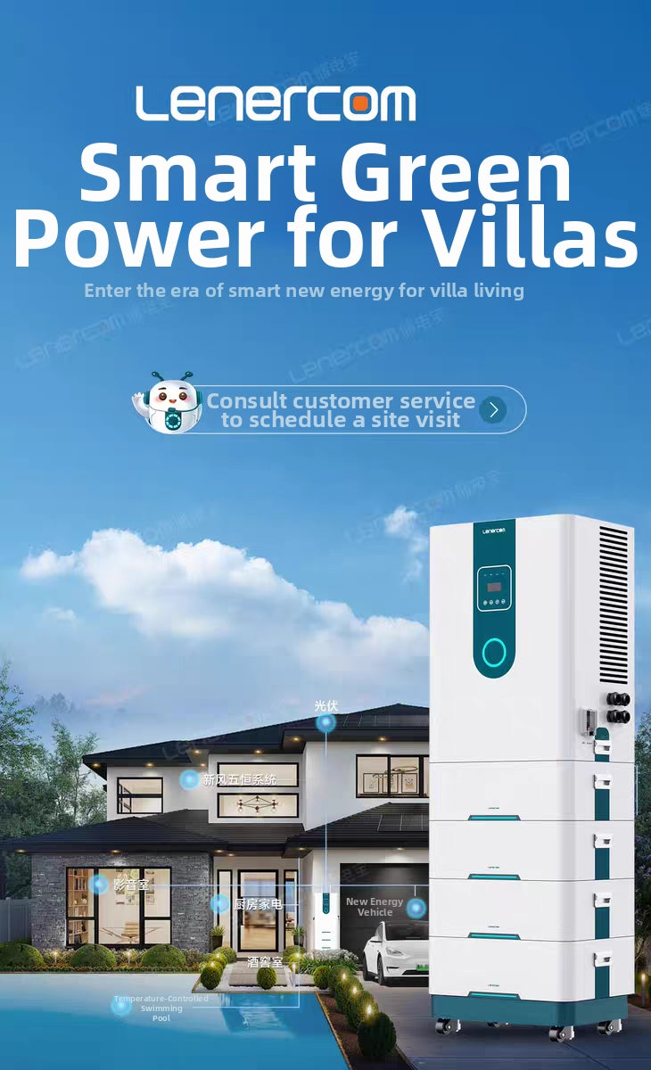 10KW Residential Solar PV System - Complete All-in-One Solar Storage with 220V/380V Battery Kit for Villas