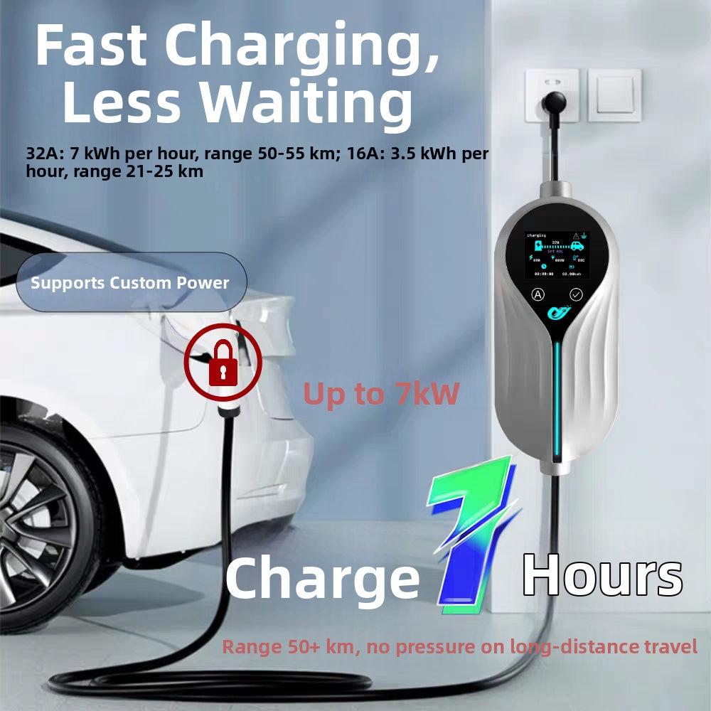 16A 3.5kW Portable EV Charger & 7kW Home Charging Station - New Energy Vehicle Charger