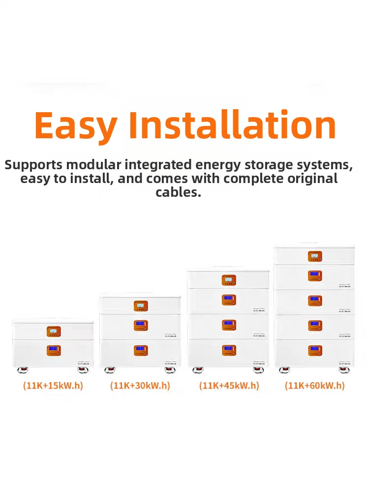 Stackable 60KW High-Capacity Solar Energy Storage System - All-in-One Residential PV Battery Inverter