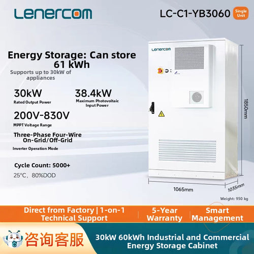 50/60/100/215 kWh Villa & Commercial Energy Storage Cabinet - All-in-One Solar PV System