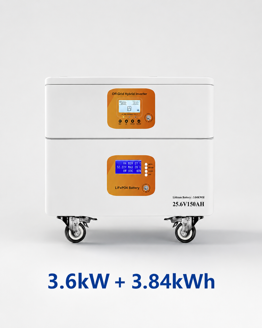 Horizontal Stackable All-in-One Energy Storage System, 3.6kW/11kW Inverter with 3.84kWh-60kWh Battery