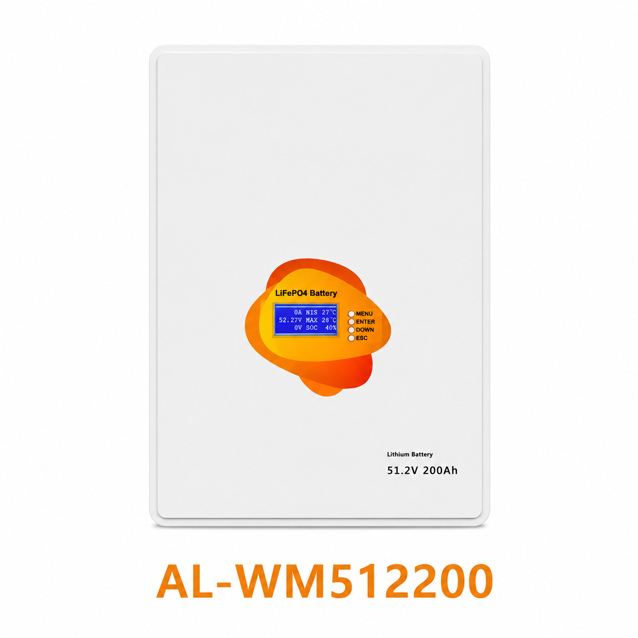 Wall-Mounted Energy Storage Battery, 51.2V 5kWh/10kWh Home Solar Battery System
