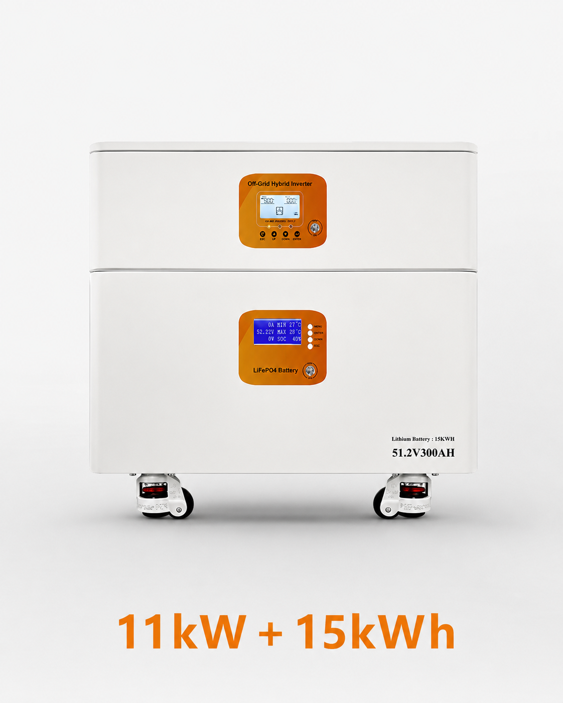 Horizontal Stackable All-in-One Energy Storage System, 3.6kW/11kW Inverter with 3.84kWh-60kWh Battery