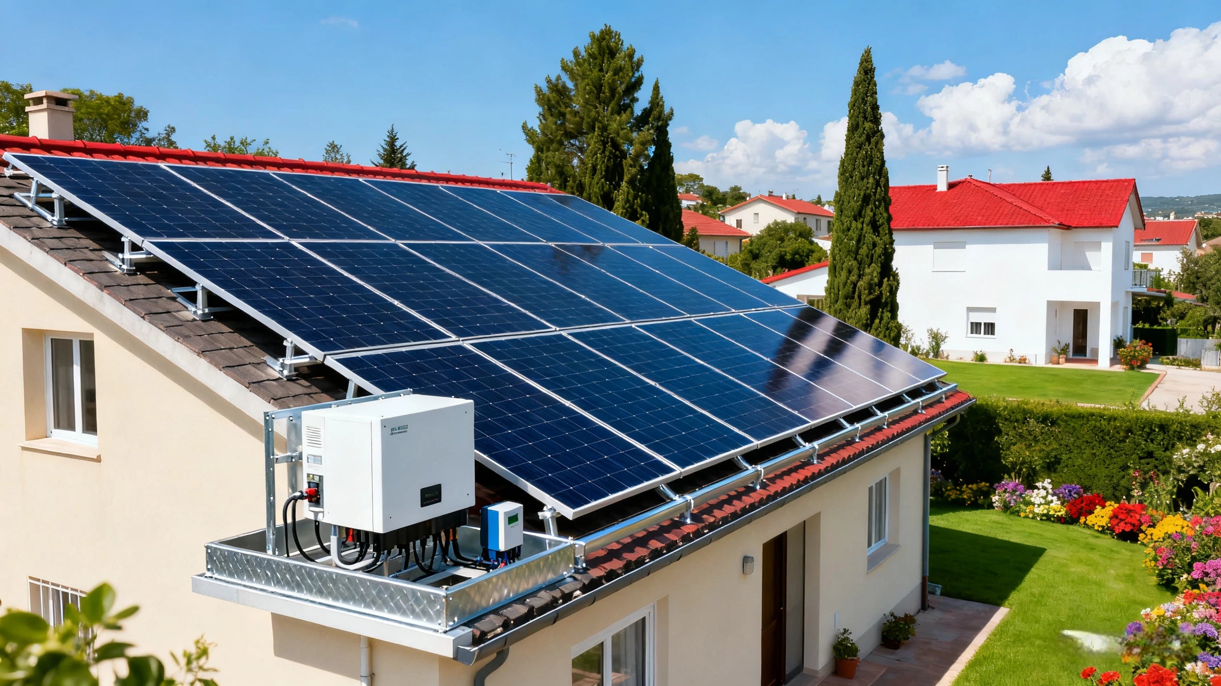 Solar power installation for a residential energy project