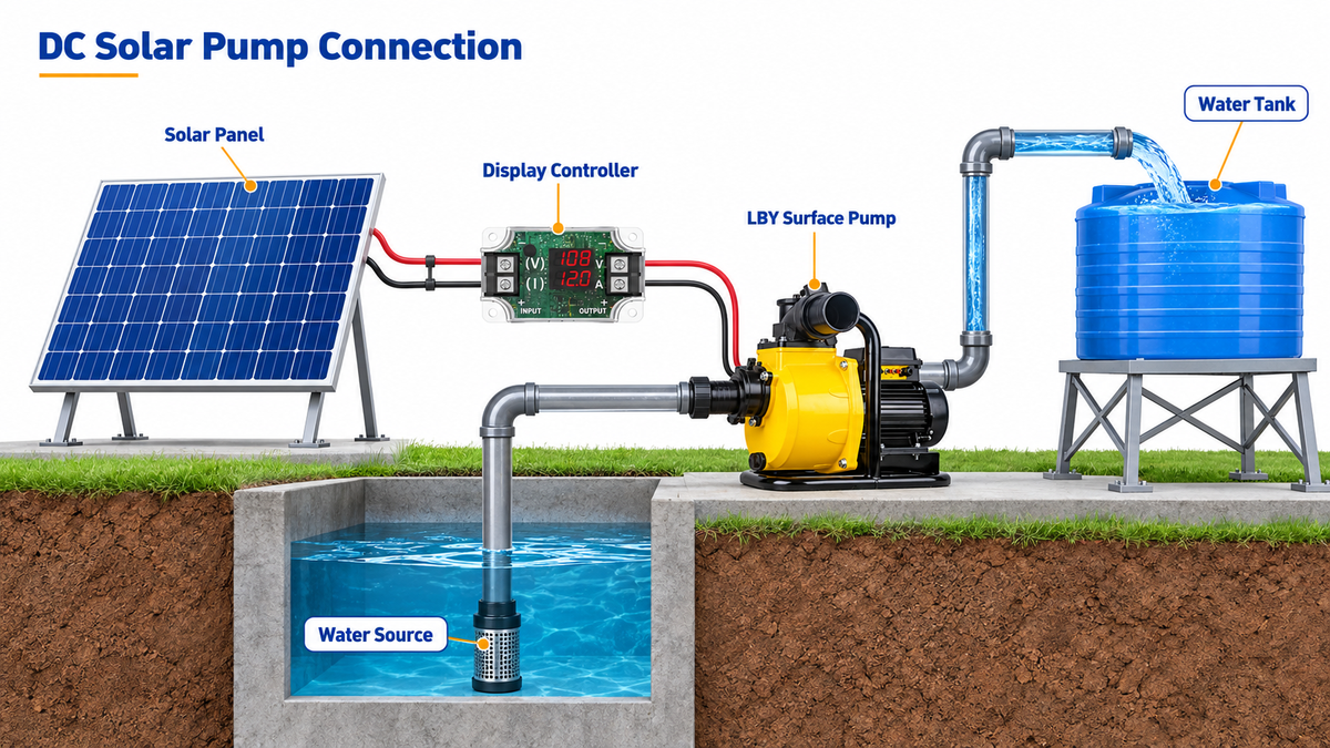 750W DC Solar Surface Pump with Built-in MPPT Controller – LBY & SIHF Series